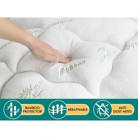 S.E. Bamboo Fibre Pillowtop Mattress Topper Underlay Pad Cover King Single 7.5cm