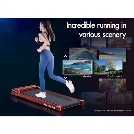 BLACK LORD Treadmill Electric Walking Pad Home Office Gym Fitness Remote Control Red