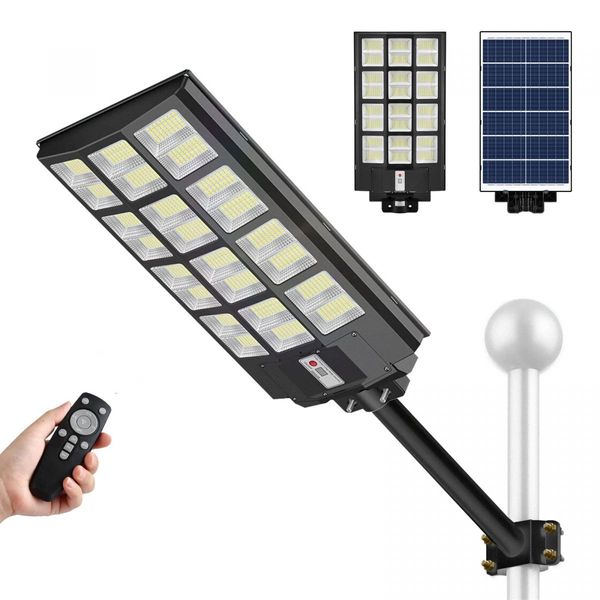 1000W Commercial LED Solar Street Light Road Lamp Motion Sensor Remote Outdoor Garden Wall Dusk To Dawn Patio Parking Lot Flood Pole Waterproof