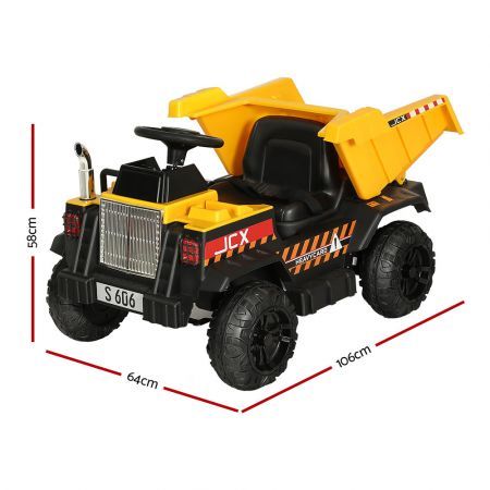 Rigo Kids Electric Ride On Car Dumptruck Loader Toy Cars 12V Yellow