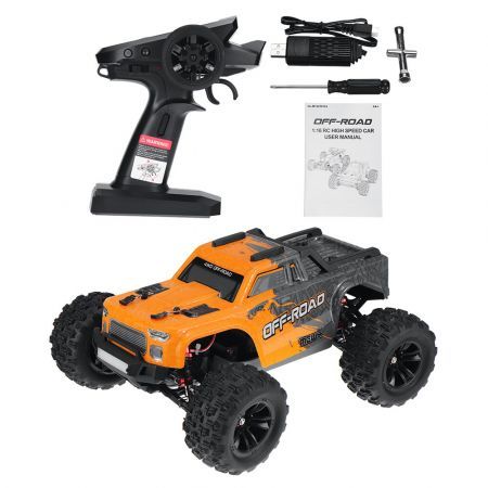 MJX MEW4 M163 1/16 2.4G 4WD RC Car Brushless High Speed Off Road Vehicle Models 39km/h W/ Head LightOne Battery