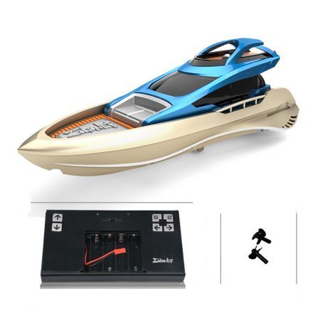 QT888-4 RC Boat 2.4Ghz 15km/h High-Speed Remote Control Racing Ship Water Speed Boat Children Model ToyBlue