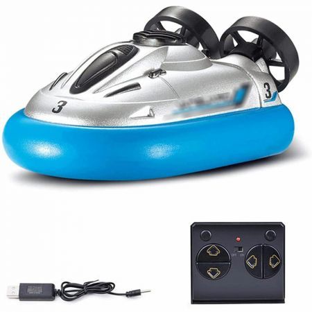 Updated Happycow 777-580 RC Hovercraft 2.4Ghz Remote Control RC Boat Ship Model Kids Toy GiftBlue