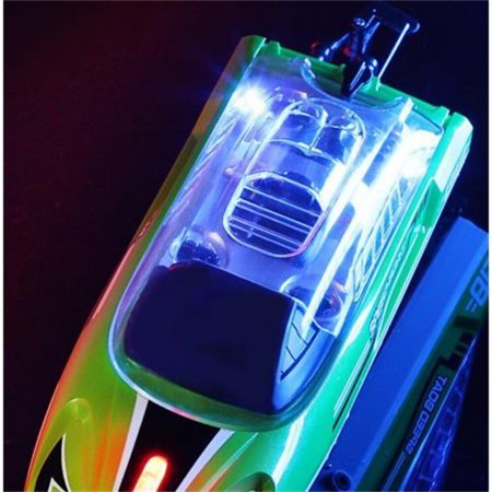 2.4G 4CH RC Boat High Speed LED Light Capsized Reset Speedboat Waterproof 25km/h Electric Racing Vehicles Lakes Pools Red