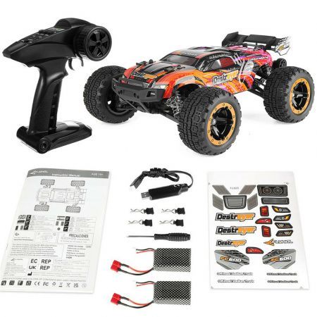 Two Batteries RTR 1/16 2.4G 4WD 45km/h Brushless Fast RC Cars Trucks Vehicles with Oil Filled Shock Absorber