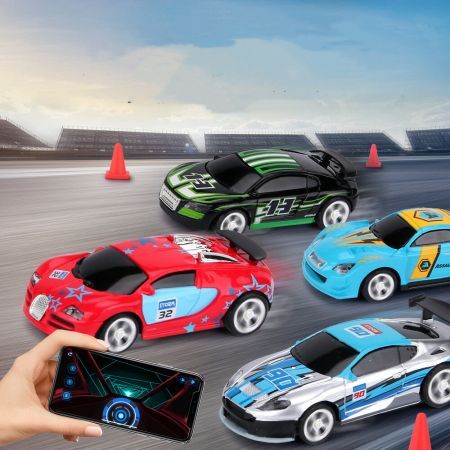 1/58 2.4G 4CH Electric Mini RC Car App Controlled Radio Remote Control Mini Racing Toys ModelBlue