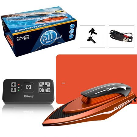 2.4G Mini RC Boat Electric Speedboat Waterproof 360 Rotation Model Children Summer Water Remote Control Vehicles Red