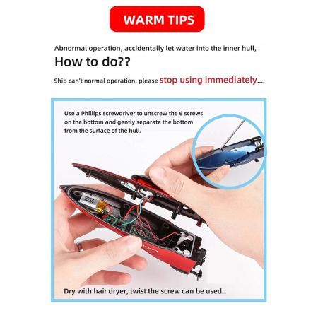 2.4G Mini RC Boat Electric Speedboat Waterproof 360 Rotation Model Children Summer Water Remote Control Vehicles Red