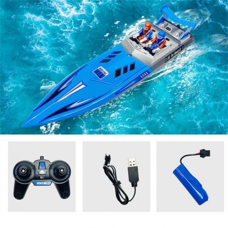 H11 2.4G 4CH RC Boat Vehicles Models High Speed Speedboat Waterproof 20km/h Electric Racing Lakes Pools Remote Control ToysBlue