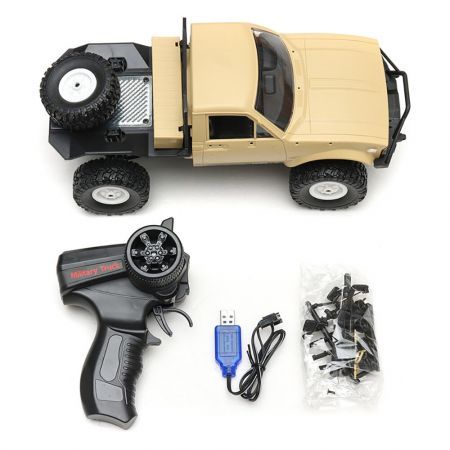 WPL C14 upgrade 1/16 2.4G 4WD Off Road RC Military Car Rock Crawler Truck With LED Full Proportional Control RTR ToysYellow