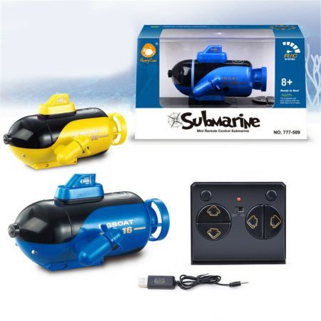 Mini RC Submarine 4 Channels Smart Electric Submarine Boat Simulation Remote Control Drone Model Toy For ChildrenYellow