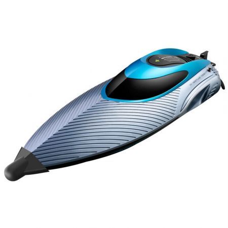 2.4G RC Boat Fast High Speed Capsized Reset LED Light Water Model Remote Control RTR Pools Lakes Racing One Battery Silver