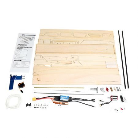 B061 B068 DIY RC Speed Boat Kit Wooden Sponson Outrigger Shrimp ModelB061