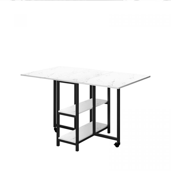 Folding Dining Table Extendable Room Outdoor Furniture Kitchen Home Dinner Desk Camping Picnic Foldable Wooden Metal with Shelves Wheels