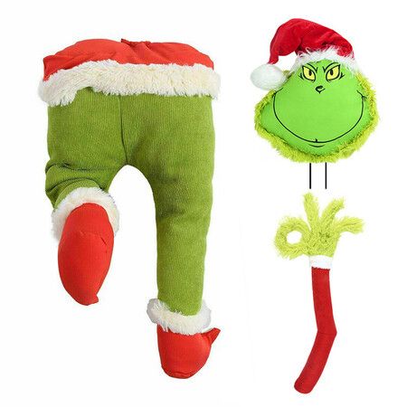 Christmas Elf Body Tree Decoration,Elf Arms and Stuffed Legs Stuck Christmas Tree Decoration Posable Plush Legs for Tree Ornaments (Elf Set)