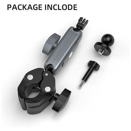 Handlebar Clamp Mount, Motorcycle Bike Pole Mount with Flexible 360 Ball Head Compatible with GoPro Hero