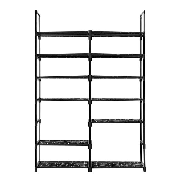 Shoe Rack 7 Tiers Storage Shelving 30 Pairs Shoes Boots Organiser Entryway Closet Cabinet DIY Display Stand Shelves Space Saving Unit Metal