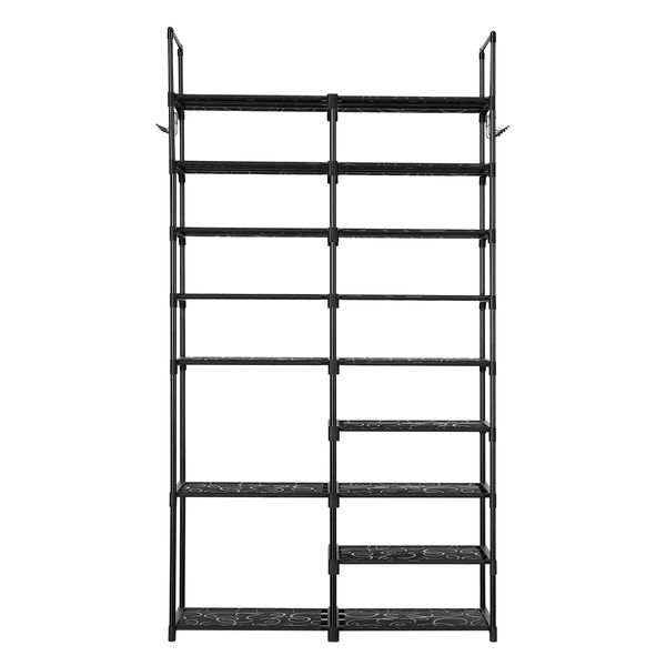 9 Tiers Metal Shoe Rack Storage Organiser Shelving 40 Pairs Shoes Cabinet Display Shelves DIY Corner Stand Closet Entryway Hallway Cloakroom