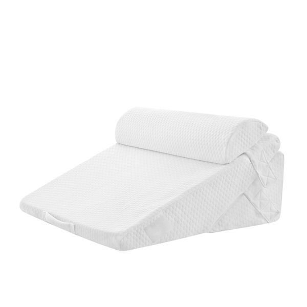 Bed Wedge Pillow Set Triangle Sofa Cushion Neck Back Head Knee Support Memory Foam Cool Gel Leg Elevation Pregnancy Side Sleep Adjustable