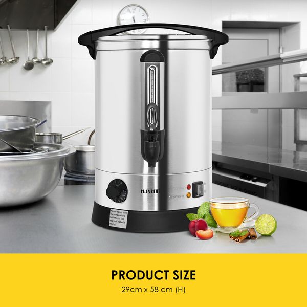 Maxkon Water Urn Kettle Dispenser Instant Hot Cold Tea Coffee Maker Commercial Home Camping Boiler Machine Stainless Steel with Tap 23.8L