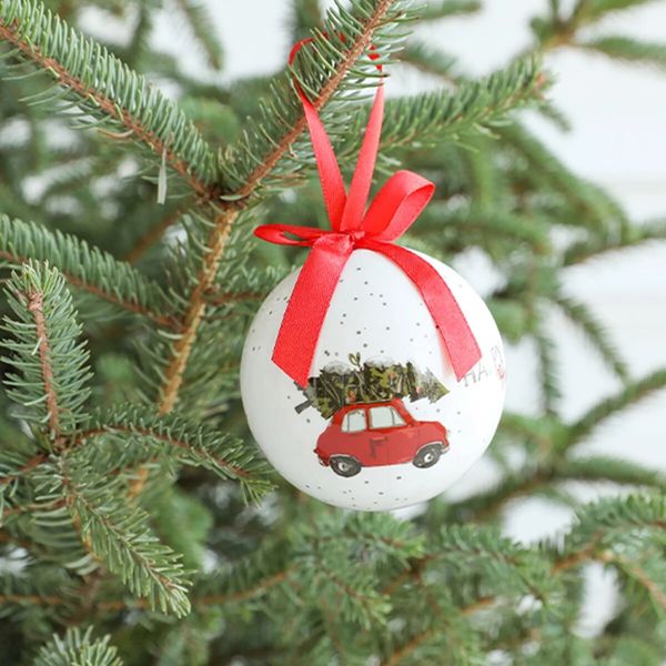 Merry Christmas, Holiday Ball Ornament Tree Ornament, One 2.8 Inch Multi-style Holiday Light Bulb Ornament Holiday Tree Ornament