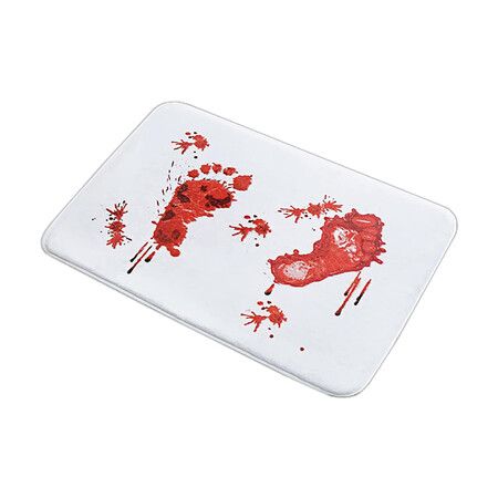 Halloween Bath Bloody Footprint, Operazone Printed Blood Footprint Prank Blood Rug 40 x 60 CM