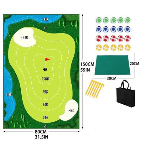Chipping Golf Practice Mats Golf Game Training Mat Indoor Outdoor Games for Adults Family Kids (golf clubs are not included)
