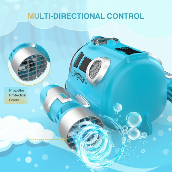 RC Boat Remote Control High Speed Sumbarine Spray and Light Powerboat Twin Propeller Speedboat Children's Day Gifts Summer Toys Color Blue