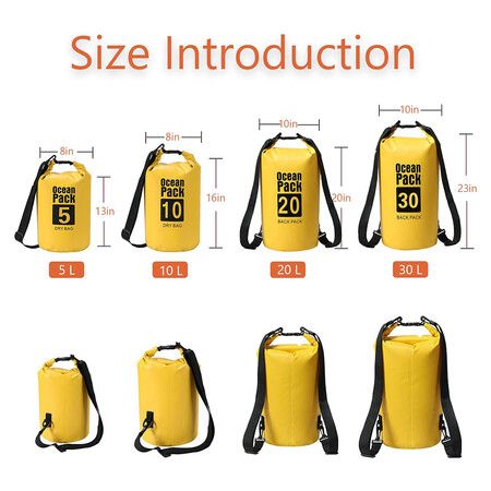 20L Waterproof Dry Bag Back Pack Sack Rafting Canoing Boating Water Resistance Yellow