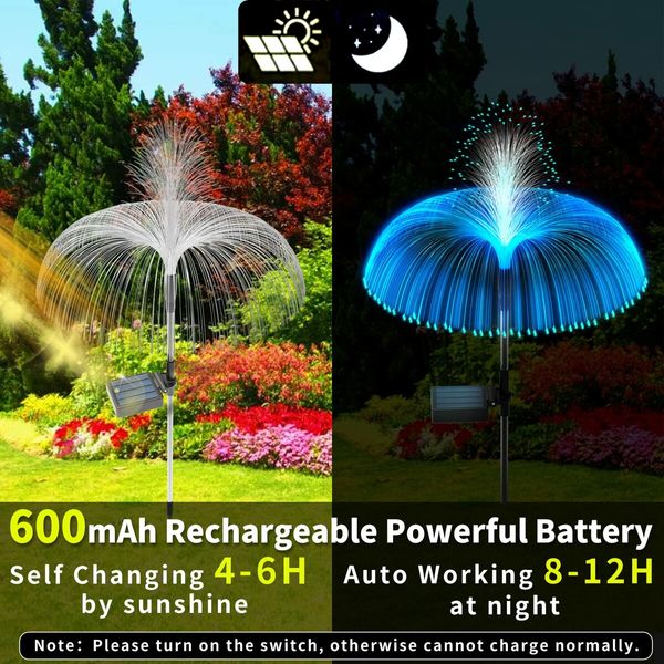 3pcs Solar Garden Lights Outdoor Decorative Waterproof Changing Flower Lights Stake  Yard Pathway Patio Lawn Party Wedding Christmas Xmas Decorations