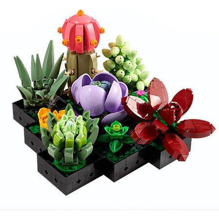 Succulent Plant Building Blocks, 771 Pieces Succulent Building Blocks Toy for Kids Home Decoration