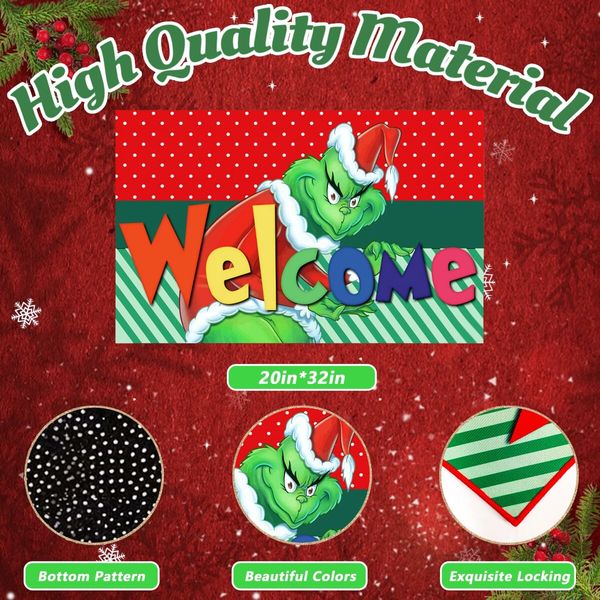 Christmas Door mat Christmas Decorations for Indoor Outdoor Home Kitchen Bathroom Christmas Party Essentials Decoration(50*80cm)