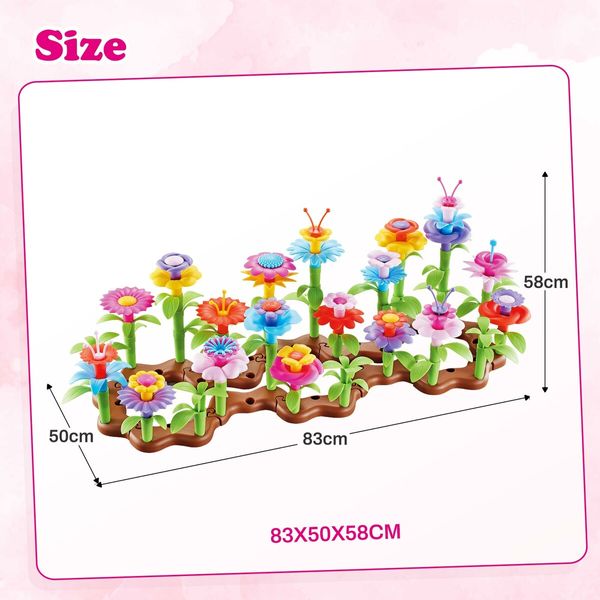 Flower Garden Building Toy Set 104pcs Learning Builder Art Craft DIY Bouquet Gift Birthday for Kids for 3 Year Olds