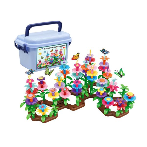 Flower Garden Building Toy Set 104pcs Learning Builder Art Craft DIY Bouquet Gift Birthday for Kids for 3 Year Olds