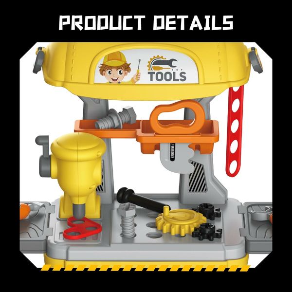 Kids Workbench Tool Bench Construction Toy Set 28pcs Educational Builder Pretend Role Play Gift for Children Toddlers boys