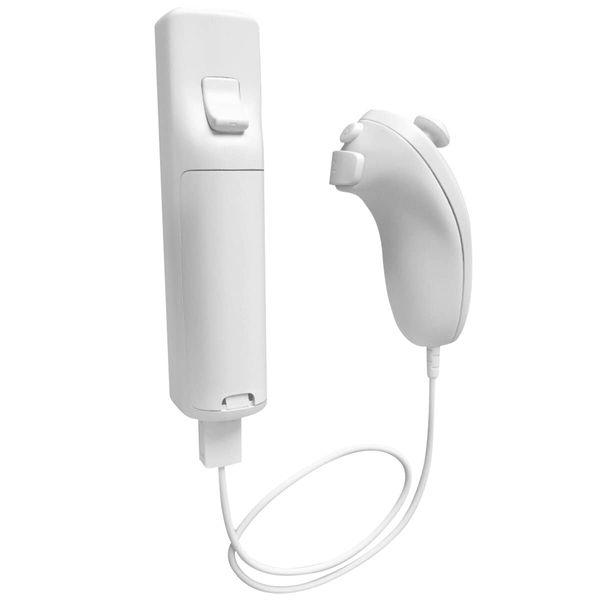 Wii Controller Motion Plus with Nunchuck,Wii Remote Controller Compatible with Nintendo Wii/Wii U with Wrist Strap and Case,White