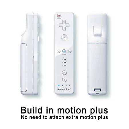 Wii Controller Motion Plus with Nunchuck,Wii Remote Controller Compatible with Nintendo Wii/Wii U with Wrist Strap and Case,White