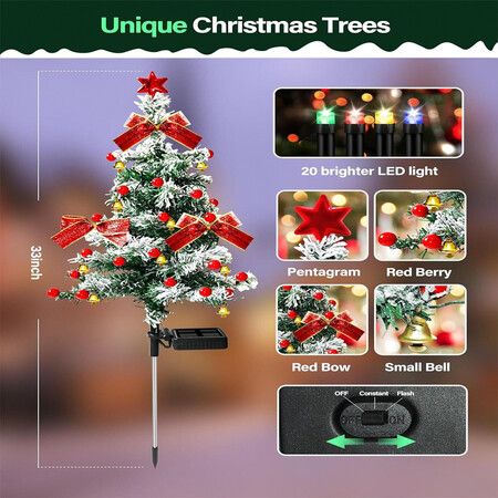 2pcs Solar Christmas Tree Outdoor Solar Christmas Decorations Outdoor Yard Xmas Pathway Christmas Trees Sidewalk Driveway Walkway