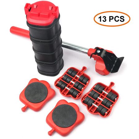 13pcs New Heavy Duty Furniture Lifter Transport Tool Furniture Mover set  Sliders  Wheel Bar for Lifting Moving Furniture Helper