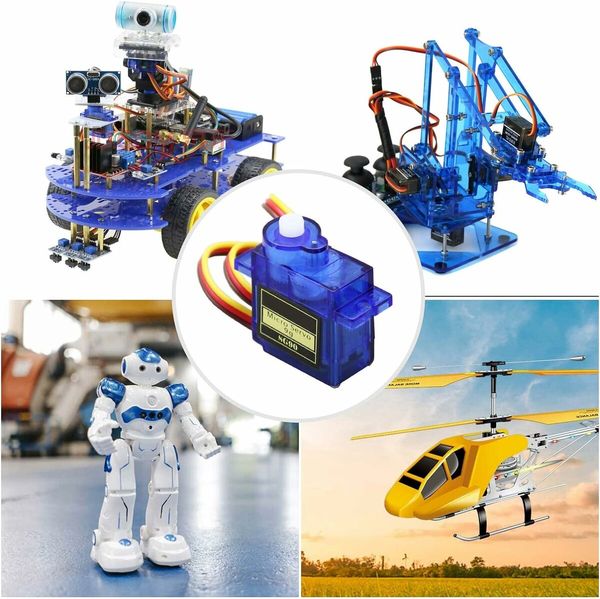 SG90 Micro Servos, 4PCS Mini Servo for Robot Helicopter Airplane RC Car Boat and Other Models (4PCS)