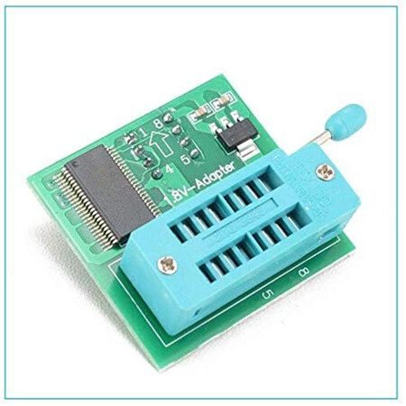 CH341B 24 25 Series EEPROM Flash BIOS USB Programmer+SOIC8 SOP8 Test Clip+SPI Flash 1.8V Adapter+SOP8 SOIC8 to DIP8 Adapter Socket Converter