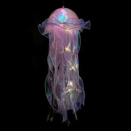 4 PCS Creative Colorful Jellyfish Lamp,LED Colorful Jellyfish Lantern Lamp Decoration,The Sea Hanging Lamp for Wedding Birthday Ocean Decor