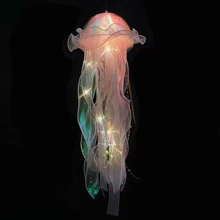 4 PCS Creative Colorful Jellyfish Lamp,LED Colorful Jellyfish Lantern Lamp Decoration,The Sea Hanging Lamp for Wedding Birthday Ocean Decor