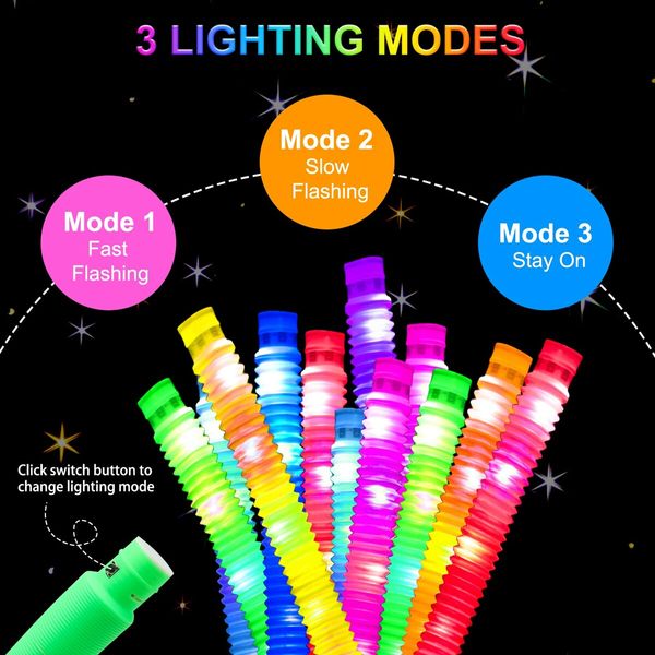 12 Pack Glow Sticks Party Pack , Glow Necklaces & Bracelets, Halloween Light up Pop Tubes, Kids Glow in Dark Party Favor Supplies Decoration