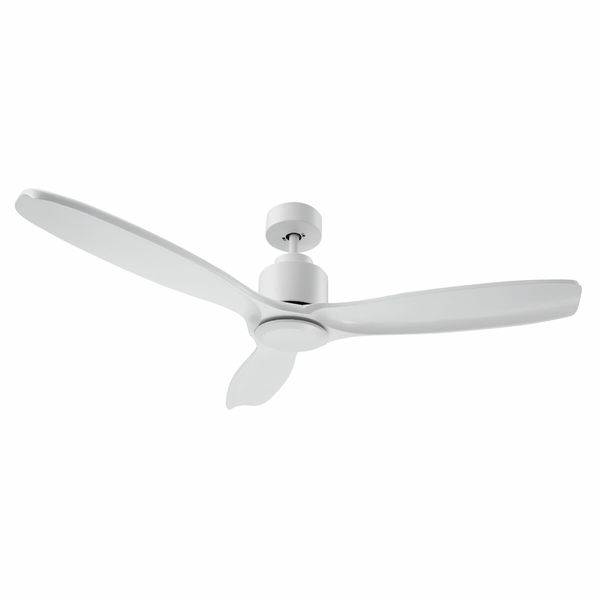 Ceiling Fan with Remote Control Cooling Electric Air Ventilation Quiet White Modern Indoor Overhead 3 Solid Wood Blades 5 Speed Timer 132cm