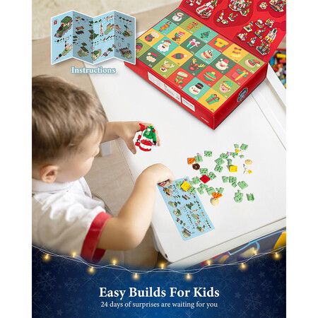 2023 Advent Calendar, Xmas Building Blocks Kit Christmas Gifts  Toys for Boys Girls Age 6+ Years Old 1075pcs