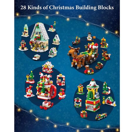 Advent Calendar 2023, Christmas Countdown Playset, 6 in 1 Building Toys includes 1099pcs for Boys Girls Age 6+ Years Old