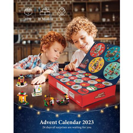 Advent Calendar 2023, Christmas Countdown Playset, 6 in 1 Building Toys includes 1099pcs for Boys Girls Age 6+ Years Old