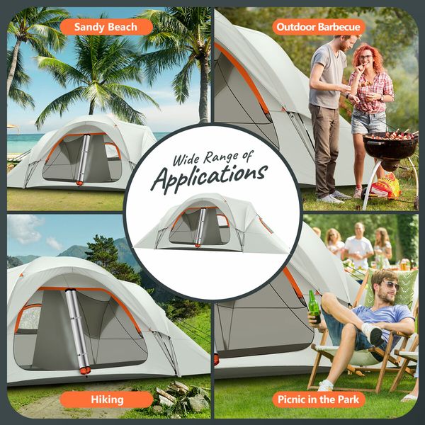 10 Person Tent Beach Camping Auto Instant Family Sun Shade Fishing Shelter Dome Cabin Outdoor Party Travel Sleep Waterproof 550x275x200cm