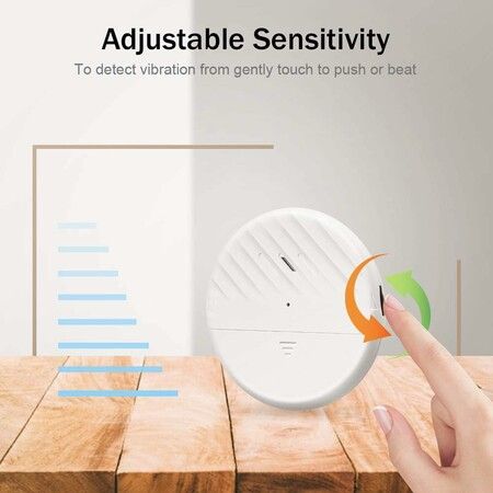 Glass Break Sensor Alarm 125dB Ultra, Slim Wireless Glass Break Detector Window Alarm Vibration Sensor for Home Window and Door Security, 2 Pack